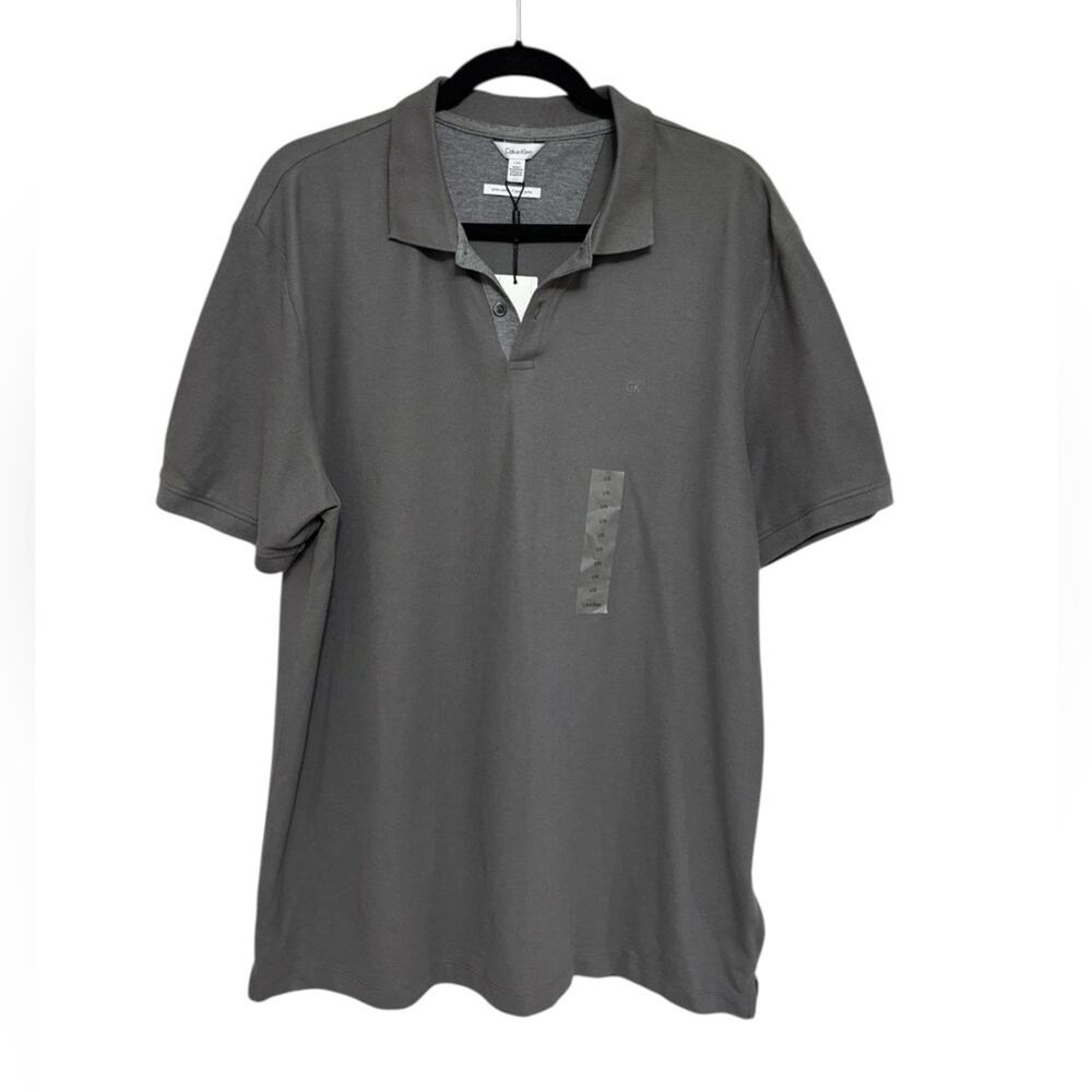 NWT Calvin Klein Men’s Pima Cotton Polo in Gray - Size L